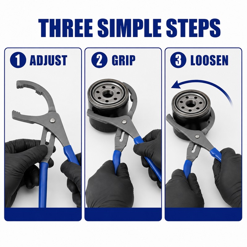 Adjustable 45# Steel Oil Filter Pliers, 9-Inch & 12-Inch Options