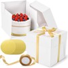 DOYIDE 24Pcs 8x8x8 Inch Cake Boxes, 12pcs White Bakery Boxes