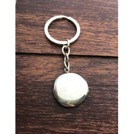Unbranded Round Stainless Steel Locket Keychain Key Ring, Gift for Mother, Gift for Dad