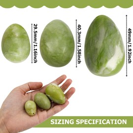 FERCAISH Eggs Massage Stone Set, 3 Pcs Massage Natural Stone - Stress Exercise Release Balls for Women to Train Pelvic Muscles, Quartz Massage Eggs Ball Repair Kegel Exercise Care