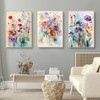 Herfair Living Room Pictures, Set of 3, Colourful Flowers Posters,