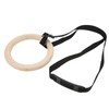 1 Pair Wooden Gymnastic Rings with Adjustable Buckle Straps 330lbs