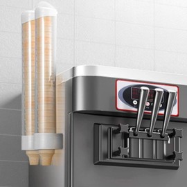 bangminda 2 Pcs Ice Cream Cone Dispenser Waffle Cones Holder Wall Mount Cone Holder with 2 gaskets, 16’’L x 3’’ Dia Cone Sleeves