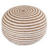 Dekorist Round Ottoman Pouf Footstool Jute Pouffe Stool Seat Cushion