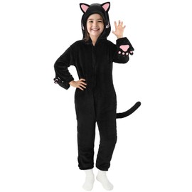 Joycover Cat Costume For Girls, Cat Noir Costume, Onesie Black Cat Costume for Kids，Costumes for Kids Girls