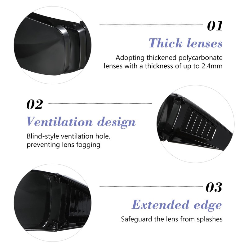 ULTECHNOVO Safety Protective Goggle Dustproof Windbreak Eyewear Anti-Splash Polycarbonate Impact