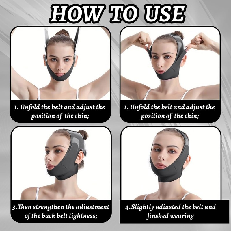 ZOPJUMA Reusable Chin Strap, V-shaped Chin Face Tightening Band, Face