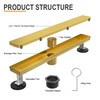 EBYTE Linear Shower Drain, 12 Inch Brushed Gold 304 Stainless