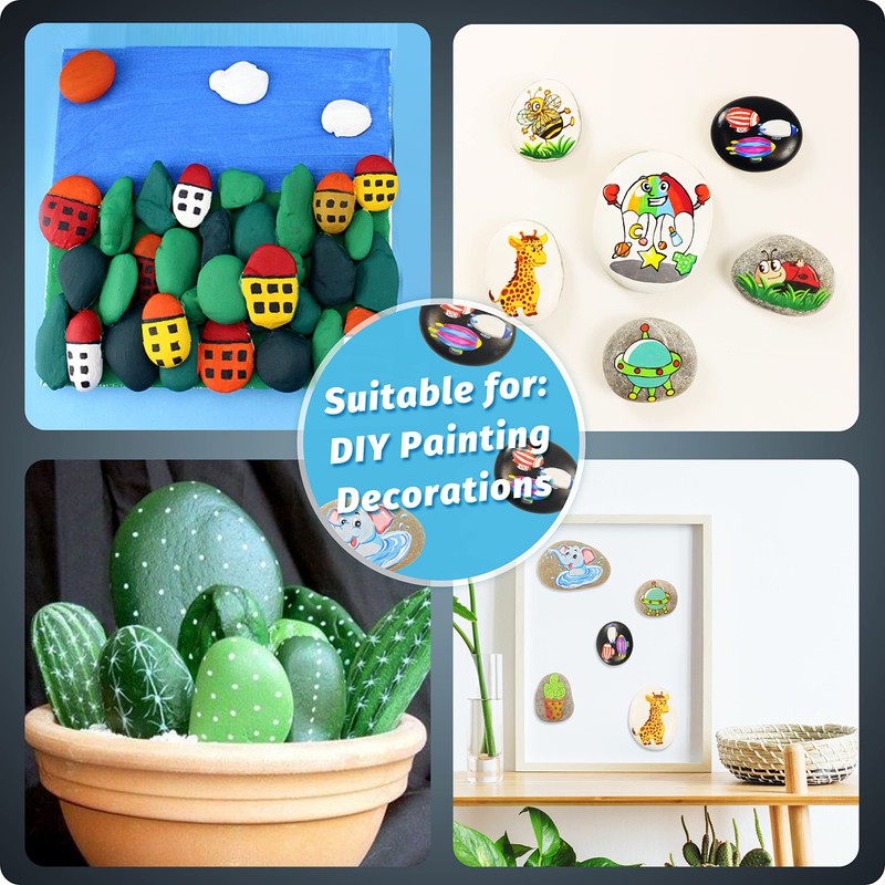 DALTACK 10 Pcs Large Rocks for Painting, Natural River Rocks,