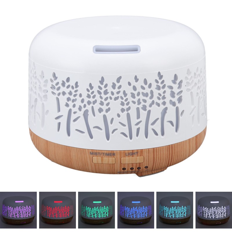 Desktop Humidifier 300ml Wood Grain Design Low Noise Aromatherapy Humidifier