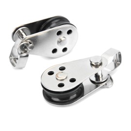 2pcs Stainless Steel Nylon Pulleys, Small Lifting Pulley Steel Bearing Pulley Blocks Accessories for Boat Sailing Kayaking
