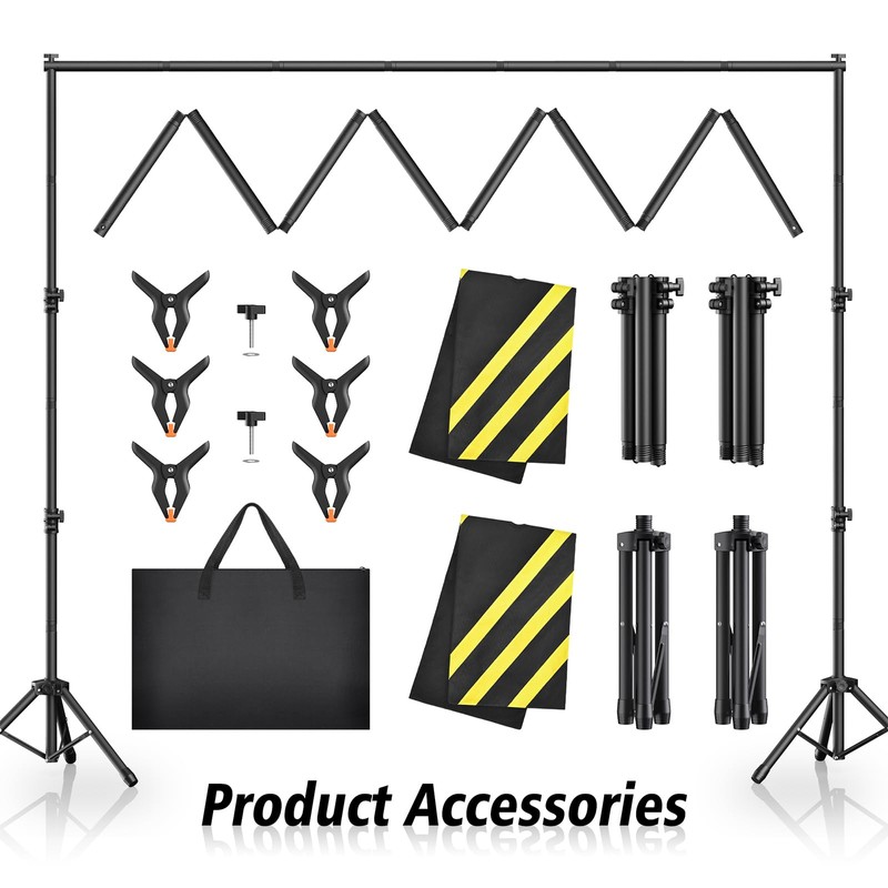 Forlogic Backdrop Stand 10x7.5ft(WxH), Heavy Duty Adjustable Photo Back Drop