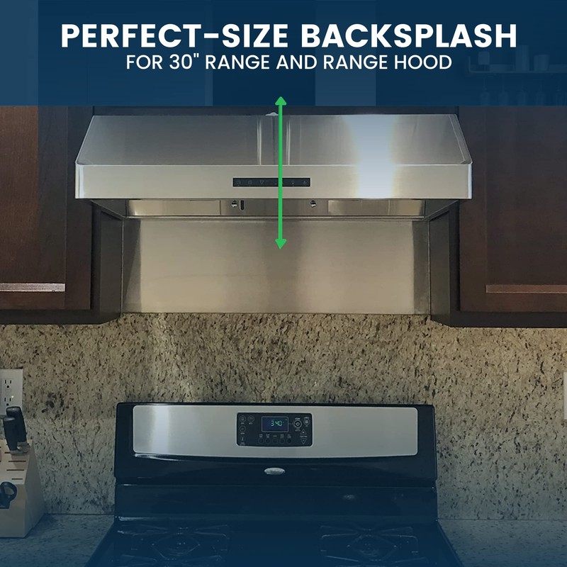 24" x 30" Reversible Metal Backsplash Matching screws | Compatible