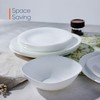 LaGlint Square Dinnerware Sets for 6, 18 Pieces Opal Glass