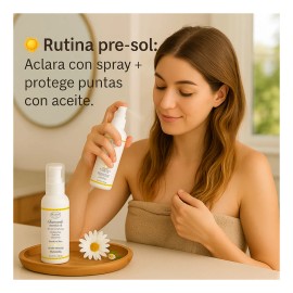 Pack Spray Aclarante + Aceite de Manzanilla Biomix 240ml | Cabello Luminoso, Nutrición y Cuidado Profesional | Vegano y Sin Parabenos