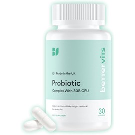 BetterVits Probiotic Complex | 30B CFU | Gut Health | Digestion | Bloating | IBS | with Prebiotic