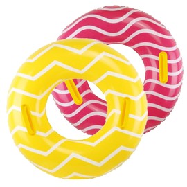 Big Summer Inflatable Swimming Ring for Children & Adults, Blow Up Swim Tube for Teens Age 8+ (Yellow)