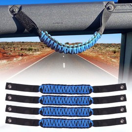 cartaoo Roll Bar Grab Handles Premium Paracord Grips Fit 2021 2022 Ford Bronco Accessories, Interior Accessories (Blue 4Pcs)