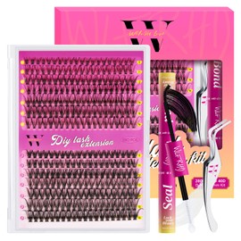 Wimpernverlängerungsset 280-teiliges Wimpernbüschel 30D 40D DIY-Wimpernverlängerungsset Einzelwimpern Wimpernbüschelset mit Wimpernkleber und -versiegelung, Wimpernpinzette (Mix 9-16 mm Set)
