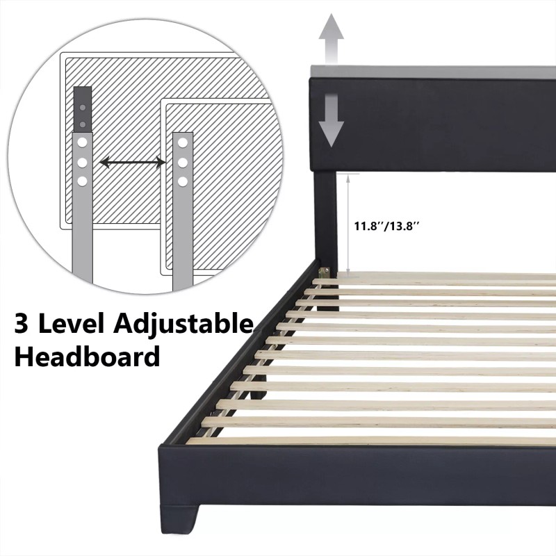 Lov4ever Full Queen King Size Upholstered Platform Bed Frame with