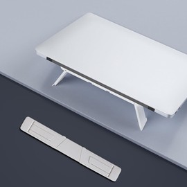 White Solid Laptop Mount Ergonomic Stand Portable Folding Bracket Desktop Holder Slim Foldable for Phone Tablet Heat Dissipation Office Laptop Accessories