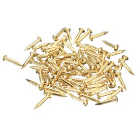 uxcell 250 Pcs Small Tiny Nails 1.5mmx10mm(DxL) Tiny Brass Nails Hardware Nails Small Nail for Wooden DIY Decorative Boxes Household Accessories, Brass Tone