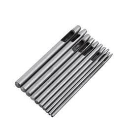 Hollow Punch Set 10 Pieces Hole Punch, Round Hole Leather Belt Cutter, Leather Craft Hollow Hole Punch for Leather, Watch Strap, Canvas, Eyelet, Hole Punch 0.5 mm - 5 mm