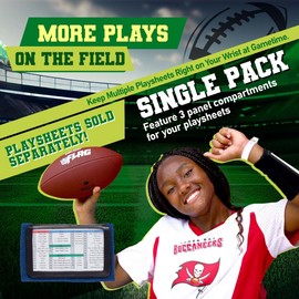 WristCoaches Football Play Wristbands - Youth Quarterback Gear - Wristband Playbook - Softball Wristbands for Signs (Navy Blue)