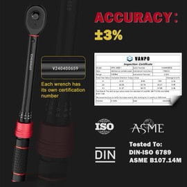 VANPO Torque Wrench 3/8, 5-60 Nm Bicycle & Motorcycle Set, 72 Teeth