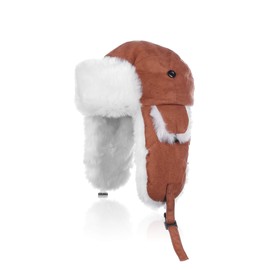 Winter Trapper Trooper Hat Unisex Ushanka Aviator Russian Hat Outdoor Hunting Skiing Hat Cap with Ear Flap(Chestnut)