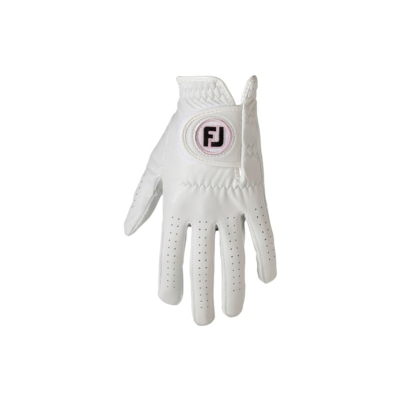 FootJoy Nanorock Women's Golf Gloves, White, 7.1 inches (18 cm),