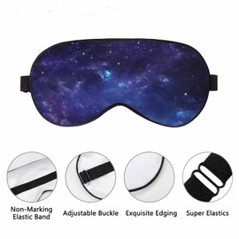 Vnwoalu Galaxy Star Sleep Eye Mask Open Space Starry Sky Men Women Sleep Mask with Adjustable Strap Eye Cover Eye Shade for Travel, Nap,Meditation