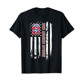 82nd Airborne Division American Flag Military Veterans Day T-Shirt