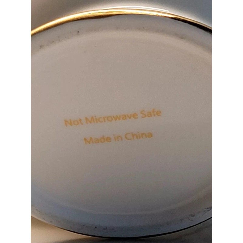 White Yedi GOLD BOW Side Plates Set of 4 Ceramic