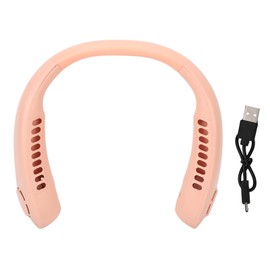 Portable Neck Fan 3 Speeds Adjustable Low Noise Rechargeable Hands Free Bladeless Fan for Women and Men Pink