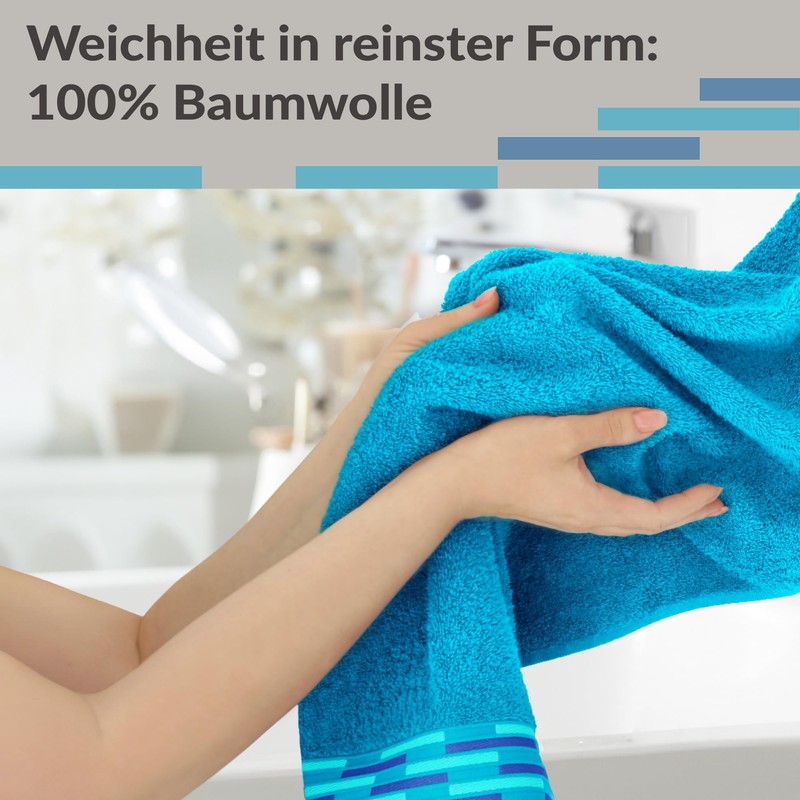 Lashuma Lugano Guest Towels 30 x 50 cm Blue Aquamarine