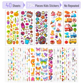 Mr. Pen- 3D Stickers for Kids, 40 Sheets, 794 pcs, Puffy Stickers for Kids Stickers, Assorted Stickers, Sticker Packs Kids, Sticker Sheets, Puffy Stickers for Toddlers, Toddler Stickers, Kid Stickers