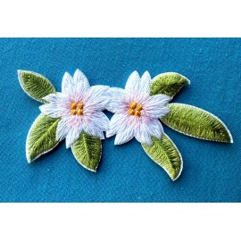 1 pcs Embroidered Flower iron on patch applique 3+ 5/8 x 1 +7/8 inch