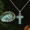 Abalone Cross Necklace for Women Sterling Silver Cross Pendant Jewelry
