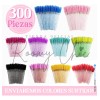 300 Cepillos Glitter Desechable Para Extensión Pestañas Ceja