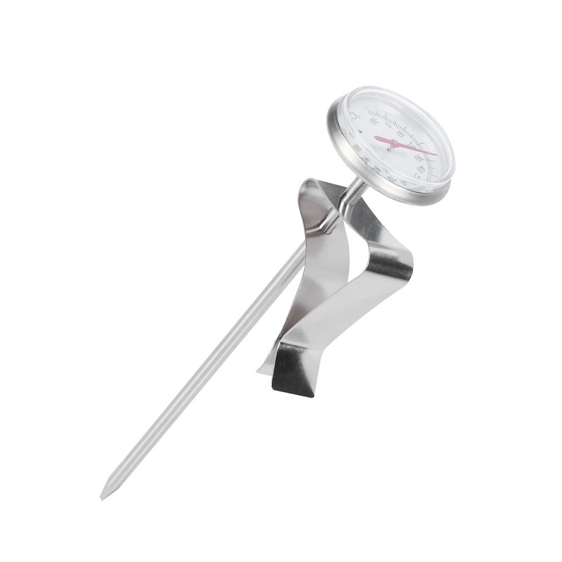 Coffee Thermometer Milk Frothing Dial Pointer Temperature Meter with Hook