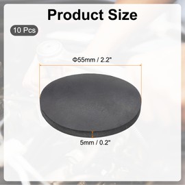 PATIKIL Rubber Solid Discs Washers, 10 Pcs Anti-Vibration Spacer 55mm OD x 5mm Thick Rubber Round Gasket Pad Bushings Spacer Washer for DIY Gasket Craft, Black