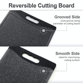 Home & Kitchen Essentials Cutting Boards, Extra Large (17.75" x 11.75") and Medium (11.75" x 7.75"), Reversible, Marble Granite Gray, BPA Free, Dishwasher Safe, Easy-Grip Handle and Non-Porous