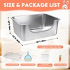 Essenhome Large Stainless Steel Rabbit Litter Box with Handle -