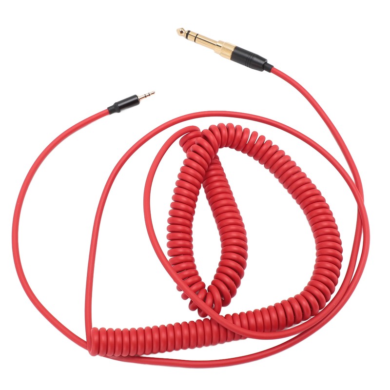 Coiled Headphone Cable Gold Plated Connector Replacement Headset Sound Cord