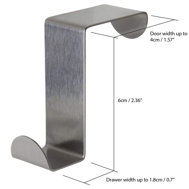 iGadgitz Home U6895 Pack of 2 Stainless Steel Over Door