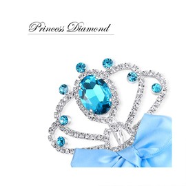 Lovelyshop Blue Diamond Metal Princess Wand with Bowknot for Kids