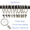 AMZSEVEN 40 Pack Metal Curtain Rings with Clips, Drapery Clips