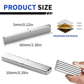 SMARTAKE 45 imanes para refrigerador, pequeños imanes redondos de 0.394 x 0.094 pulgadas, imanes de neodimio multiusos de alta calidad para nevera, pi