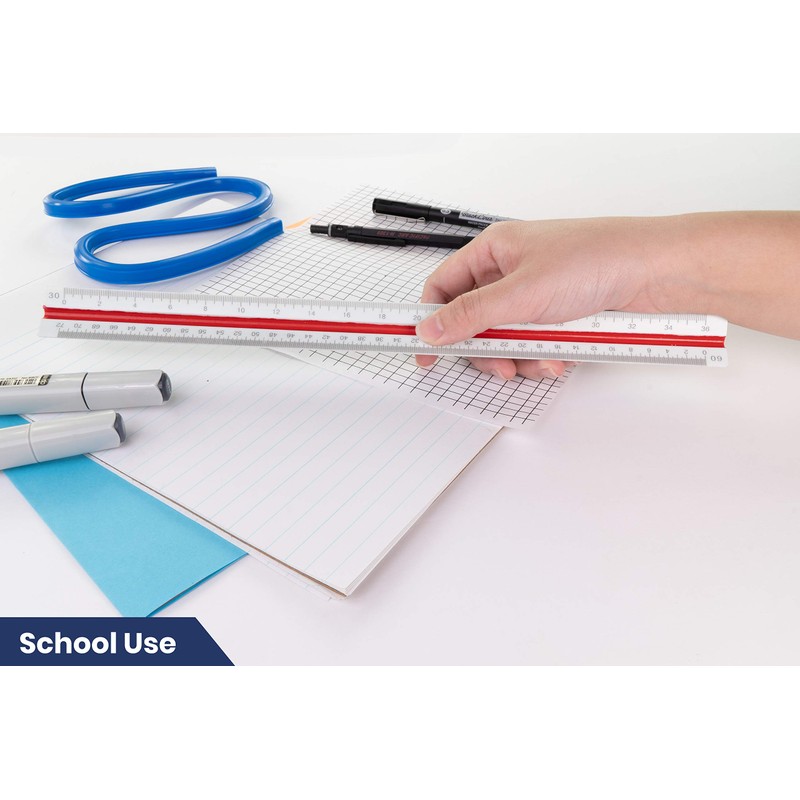 2 Pack Pacific Arc Engineer Triangle Scale Ruler 12 Inch